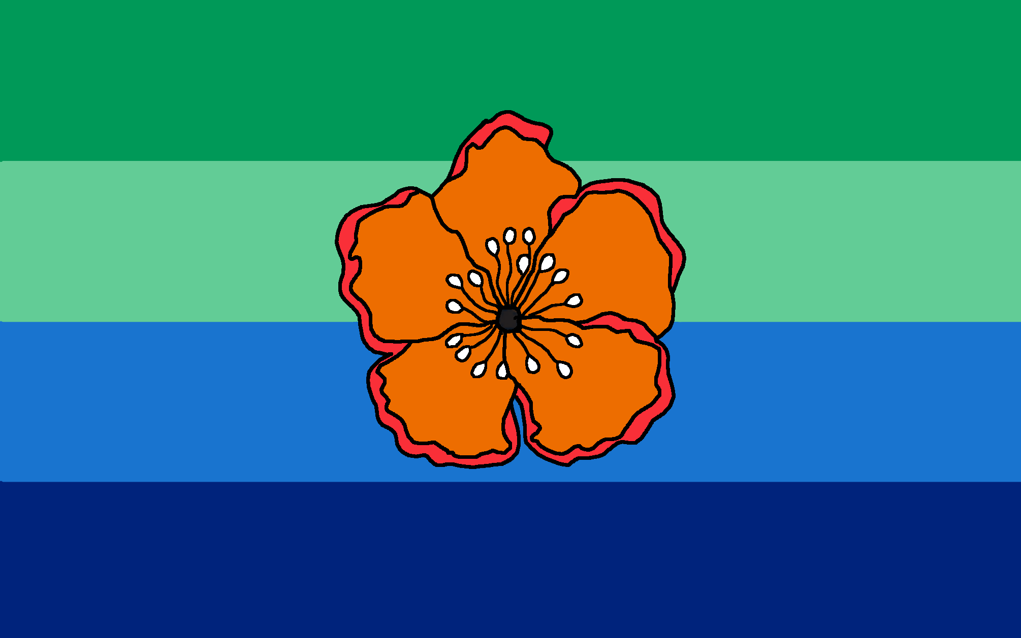 Official Flag - Angaur State Symbol
